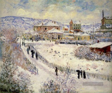  Schnee Malerei - Ansicht von Argenteuil im Schnee Claude Monet